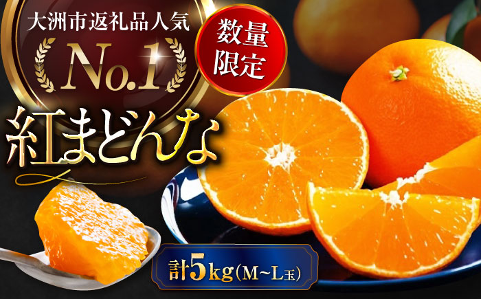 【先行予約】【12月上旬から順次発送】【期間・数量限定】愛媛限定栽培！ 紅まどんな M〜L玉サイズ 家庭用約5kg箱（24玉〜30玉） 果物 フルーツ みかん ミカン まどんな 愛媛県大洲市/愛媛たいき農業協同組合[AGAO009]