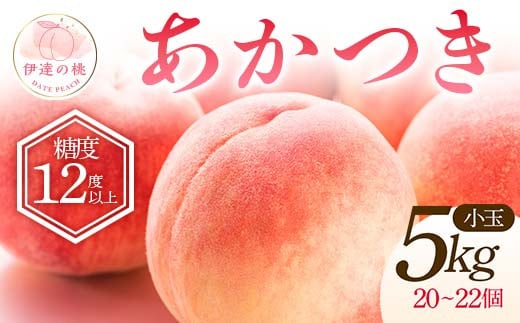 糖度12度以上 福島県産 あかつき 小玉 約5kg 特秀 透過式光センサー選別 2024年7月下旬～2024年8月上旬発送 先行予約 予約 伊達の桃 桃 もも モモ 果物 くだもの フルーツ 名産品 