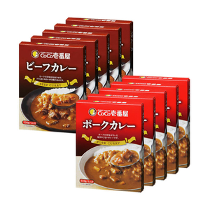 【定期便6回】一番人気！ココイチ カレー Bセット（ビーフ・ポーク各5個 定番） (毎月お届け）｜カレー CoCo壱番屋 常温保存 非常食 簡単 時短 自宅用 キャンプ  ふるさと納税