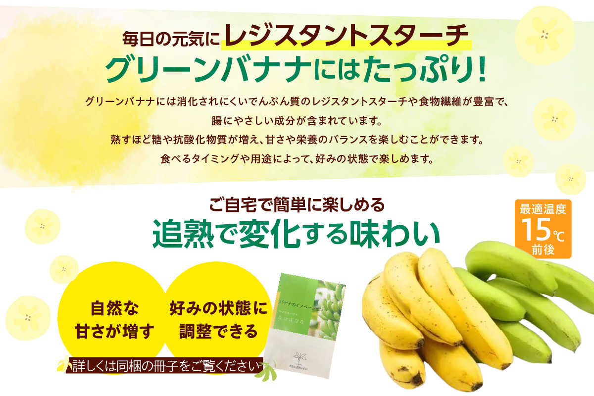 グリーンバナナ（ななばなな）1kg | バナナ ばなな フルーツ 果物 グリーンバナナ 緑バナナ 追熟 南国 産地直送 常滑市産 愛知県産 国内産 健康 就労支援 農業 アスナロファーム 農福 農福連