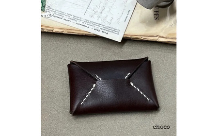 【カードケース】letter（レター） チョコ 封筒型 カードケース 革