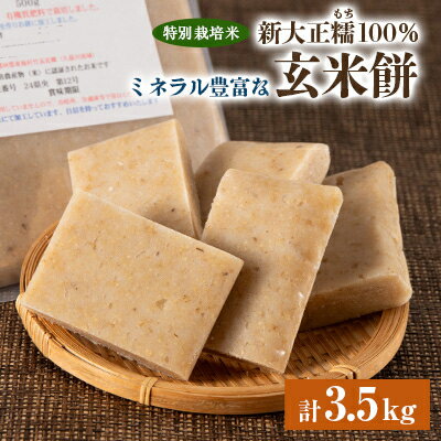 【ふるさと納税】特別栽培米新大正糯100% ミネラル豊富な玄米餅【配送不可地域：離島】【1100567】