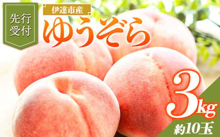 ゆうぞら 3kg 福島県伊達市産 桃 フルーツ 果物  2025年出荷分 先行予約 小さめ 固め F20C-642