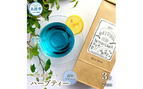ハーブ仁淀川産 自然栽培ハーブ 高知ブルース ハーブティー ティーバッグタイプ 7袋入り×3個セット ティーバッグ 無農薬 ハーブ ティー リラックス お茶 睡眠 プレゼント ギフト【ハーブ仁淀川】 [BQBO029]