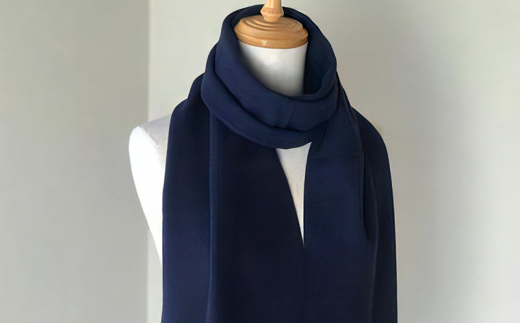 Made in Japan カシミヤ100% マフラー ネイビー RF509