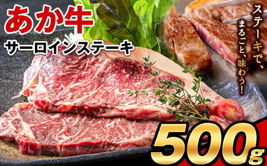 牛肉 あか牛 サーロイン ステーキ 500g ( 250g x 2枚 ) 牛肉 冷凍 《30日以内に出荷予定(土日祝除く)》  定期便 でない 冷凍庫 個別 取分け 小分け 個包装 ステーキ肉 あかうし 赤牛 あか牛丼 にも サーロインステーキ