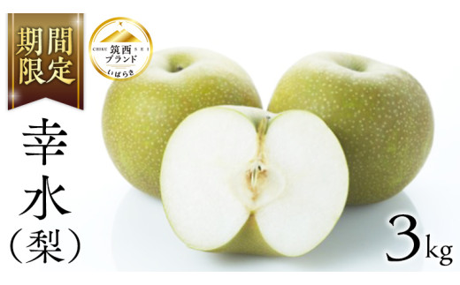 【 JA 北つくば 】 筑西ブランド 認証品 幸水 ( 梨 ) 3kg 2025年産 先行予約 梨 果物 フルーツ なし ナシ 和梨 くだもの デザート 茨城 [AE053ci]