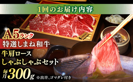 【全6回定期便】肉質日本一！特選しまね和牛しゃぶしゃぶセット(300g×1パック) 人気 おすすめ 島根県松江市/株式会社かがり陽[ALGP006]