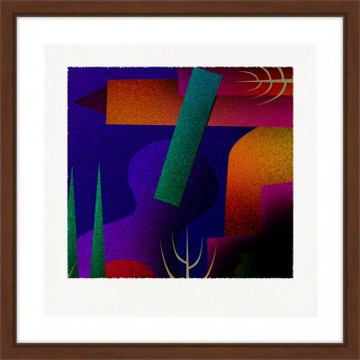 ふるさと納税 綾部市 街と家 [しかくいえ]20【絵画】 額装サイズ266mmx266mm