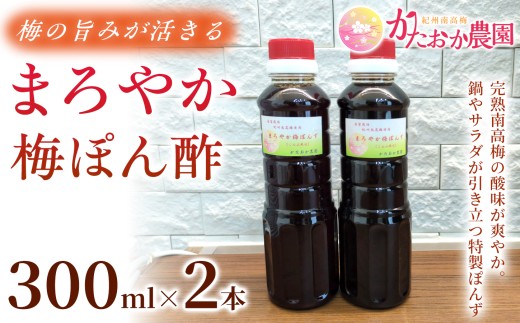【2026年6月以降発送予定】 さっぱりなのにコクがある まろやか梅ぽんず　300ml（2本入）｜梅ぽん酢 ぽん酢 ポン酢 梅酢 お酢 梅加工品 国産 無添加 無着色 自然発酵 手作り こだわり 大容量 家庭用 ktok006