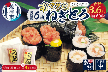 b100-074　【定期便】南マグロねぎとろ600g＜6人前＞×6回