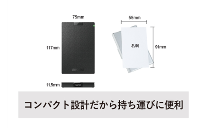 BUFFALO バッファロー ポータブル SSD 1.0TB TypeA & TypeC USB 電化製品 家電 パソコン PC周辺機器 パソコン周辺機器