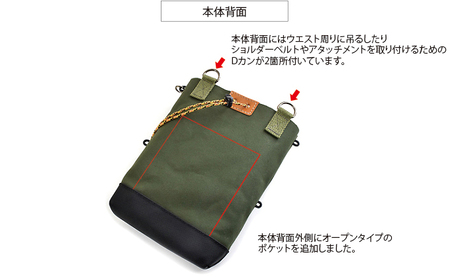 VanNuys セミフラップフロントポケット付き ウエストオープンツールバッグ  多機能 収納多数 メンズウエストバッグ  メンズヒップバッグ 帆布 バンナイズ ファッション カバン  ブラック