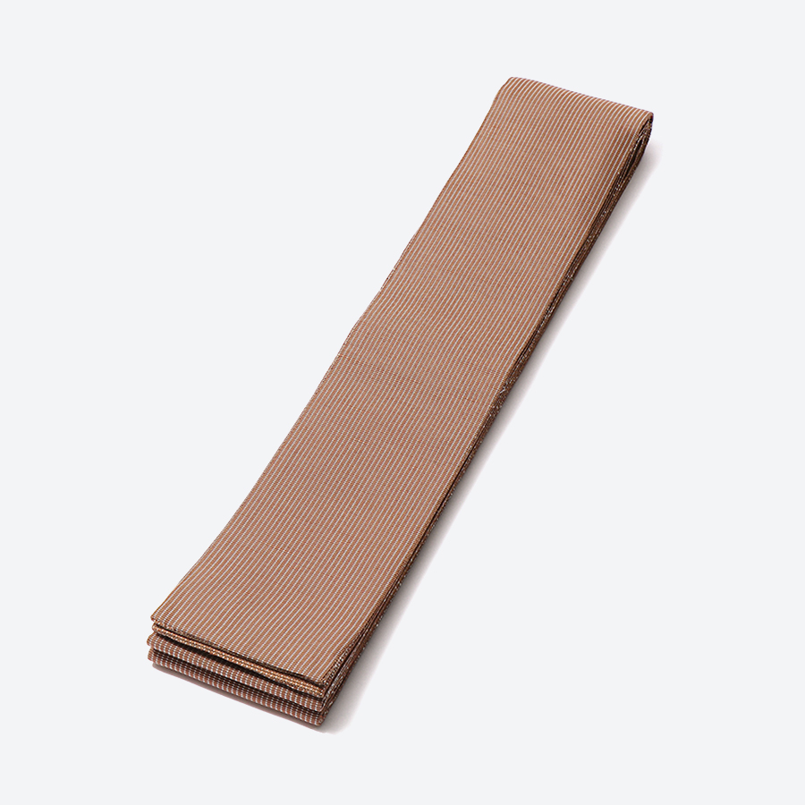 ＜丹後の藤布　遊絲舎＞角帯　藤糸あそび（茶）幅約10.2cm×長さ約420cm
