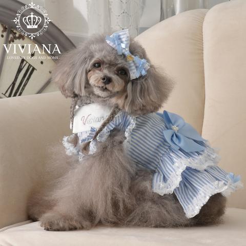 
                  ドッグウェア「VIVIANA」ストライプワンピース　/　Blue
                