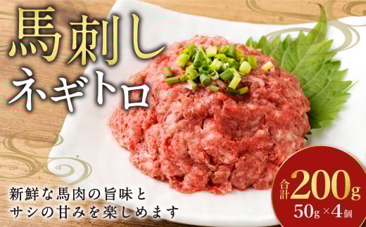 【フジチク】馬刺しネギトロ 50g×4 合計200g おつまみ 馬刺し 馬肉 馬 ネギトロ ねぎとろ 熊本県