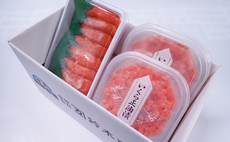 いくら醤油漬け(鮭卵)70g×2P(計140g)、甘口たらこ200g×1P A-11150