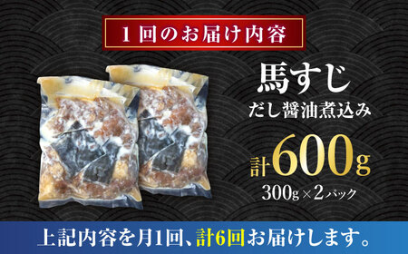 【全6回定期便】やきにく なか園特製！馬すじだし醤油煮込み 約600g（約300g×2pc） 【有限会社 スイートサプライなかぞの】[ZBV087]
