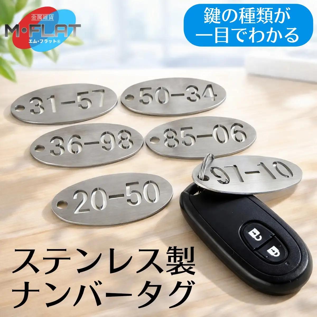 ナンバータグ ステンレス製 一目でわかる、スマート番号管理 ｜タグ 目印 キーリング キーホルダー チャーム 小物 雑貨 岐阜 瑞穂市