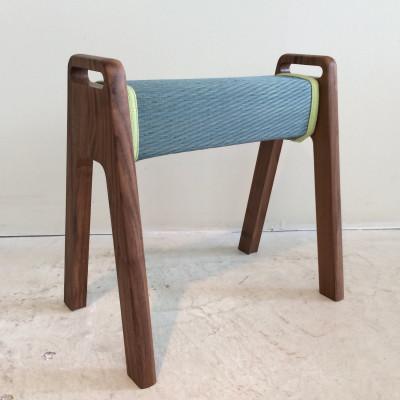 ふるさと納税 大川市 Aスツール・玄関スツール【い草×ライトグリーン/ウォールナット】