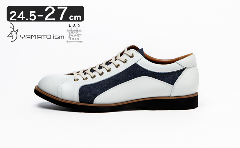 倭イズム ( ヤマトイズム ) 牛革 デニム シューズ 紳士靴 YA3310 （ ホワイト ） 25.5cm