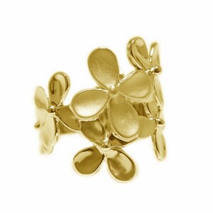 K18イエローゴールド「クローバー」幅広地金リング【 30206-2】