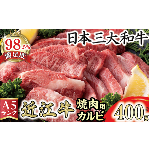 【げんさん】近江牛A5ランクカルビ焼肉用【400g】【DG04W】（国産牛　和牛　ブランド牛　ブランド和牛　黒毛和牛　牛肉　肉　高級　人気　おすすめ　神戸牛　松阪牛 に並ぶ 日本三大和牛 近江牛）