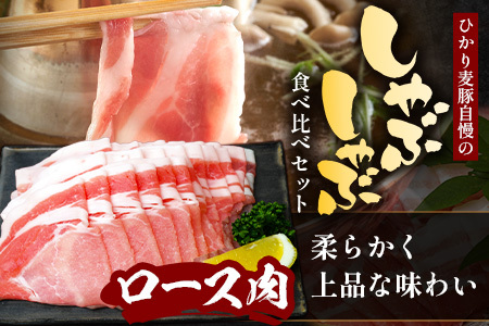 鹿児島県産 ひかり麦豚 しゃぶしゃぶ 食べ比べセット ≪合計約4kg≫ （200g×20パック） トレーなし 冷凍 HM-3 | 肉 お肉 にく 豚肉 ロース 肩ロース バラ肉 スライス 冷凍 真空冷