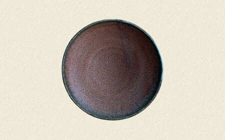 土物風マット マカロン豆皿 同色4枚セット（アメ）[MFZ037]