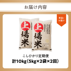 【予約受付】＜令和7年度産 新米＞超新米定期便（5㎏×2袋×2回）【Z053】