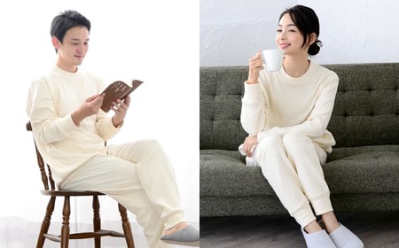 E-F03 接結ニット 丸首かぶりタイプ 男女兼用パジャマ パジャマ  上質 寝具 快眠パジャマ 近江 素材 上質パジャマ 寝巻き ルームウェア 株式会社ラブリー