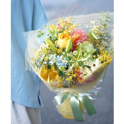 ふるさと納税 高知市 【毎月定期便】生花花束 ブーケL初回花瓶付【CG026】全12回 |  | 01