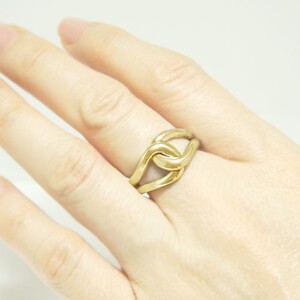 K18イエローゴールド「総無垢仕上げ」地金チェーンリング【 33666-2】