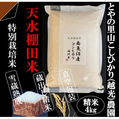ふるさと納税 南魚沼市 とやの里山継承プロジェクト対象【天水棚田米】雲海望む山間地産こしひかり精米4kg