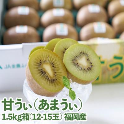 ふるさと納税 須恵町 【先行受付】福岡限定!ブランドキウイ「甘うぃ(あまうぃ)」約1.5kg箱(12-15玉)(須恵町)