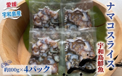ナマコ スライス 100g × 4 パック 宇和島鮮魚 海鮮 なまこ 海の幸 魚介 水産加工品 冷凍 小分け パック お手軽 便利 おつまみ 肴 つまみ 高級食材 希少 コリコリ なまこ酢 刺身 珍味 愛媛 宇和島 D010-200040