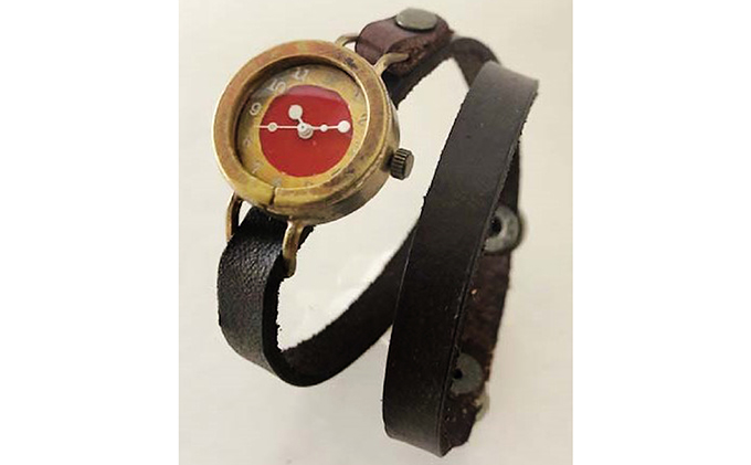 HR24の手作り時計　D（女性用）こげ茶 ファッション小物 雑貨 日用品 