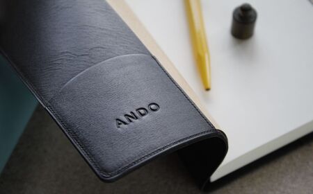 高級フレンチレザー ブックカバー ブラック カーフレザー 牛革 文庫本サイズ ブックカバー