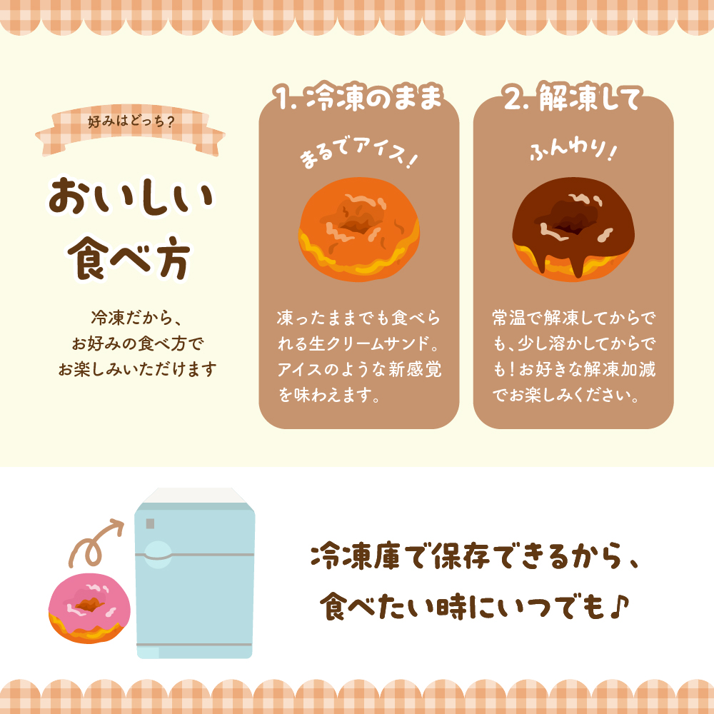 ドーナツ 生クリームサンド 5個 セット 冷凍＜ヌーベルオリジン＞ ch006-001rr_イメージ2