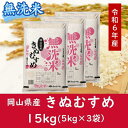 【ふるさと納税】 お米　きぬむすめ　【無洗米】岡山県産きぬむすめ100%（令和6年産）15kg　oo-118