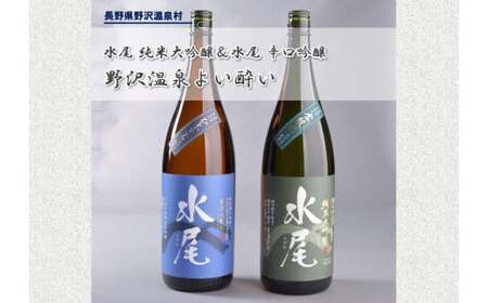 野沢温泉よい酔い 水尾 純米大吟醸酒と辛口吟醸のセット | 日本酒 日本酒 日本酒 日本酒 日本酒 C-3◆