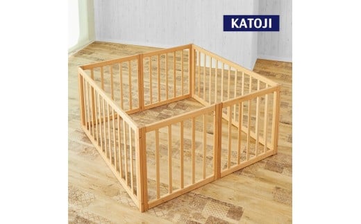 96-2_木製折りたたみベビーサークル（ナチュラル）｜カトージ KATOJI ブランド 子育て ベビー用品 赤ちゃん 子ども 子供 サークル ベビーサークル ベビー かわいい 木製 家具 天然木 ナチュラル 折り畳み 折りたたみ 折畳