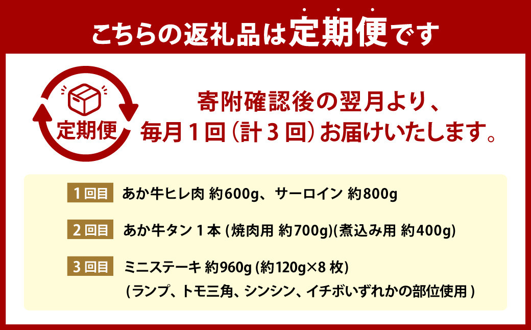 【3か月定期便】熊本 あか牛 特選