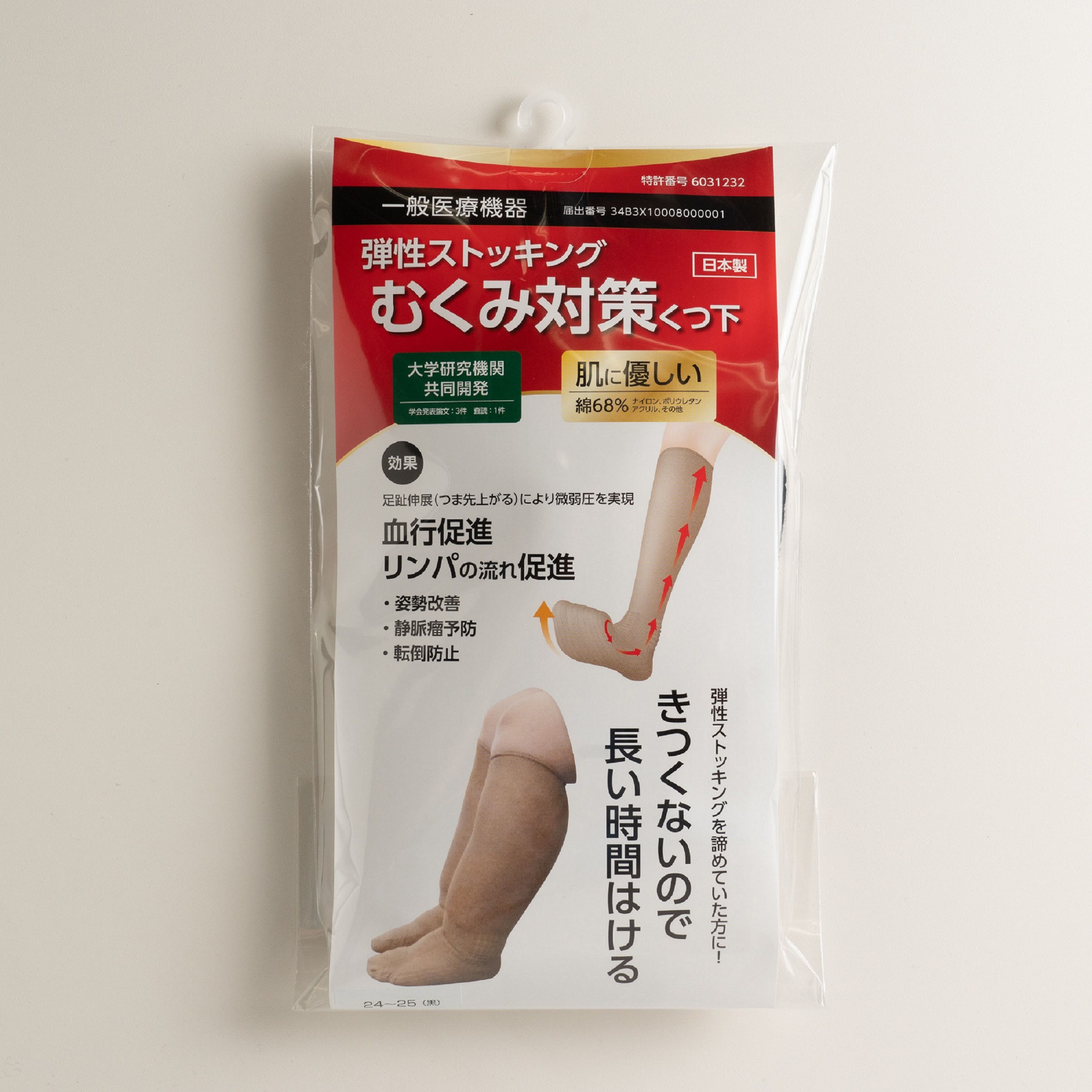 転倒予防2足組むくみ対策くつ下　白22～23cm