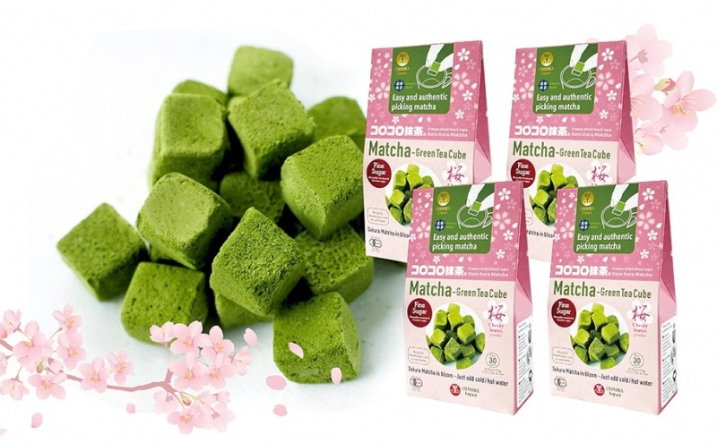 コロコロ抹茶キューブ　桜（微糖）（30個入り×4箱）〈 有機 オーガニック 無農薬 宇治抹茶 抹茶キューブ 凍結乾燥 抹茶 桜フレーク〉