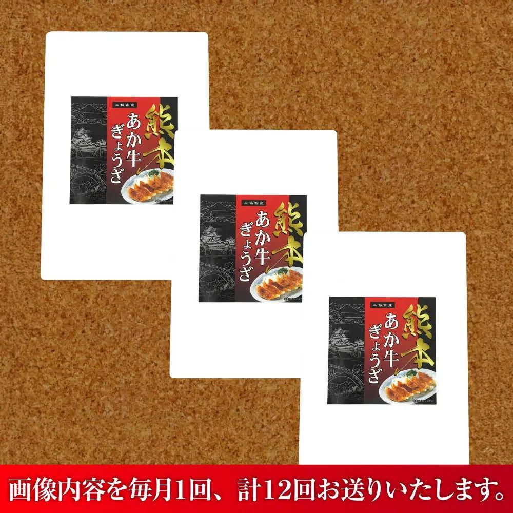 全12回定期便 熊本和牛あか牛ぎょうざセット(60個入り) 餃子 BHAS053 餃子
