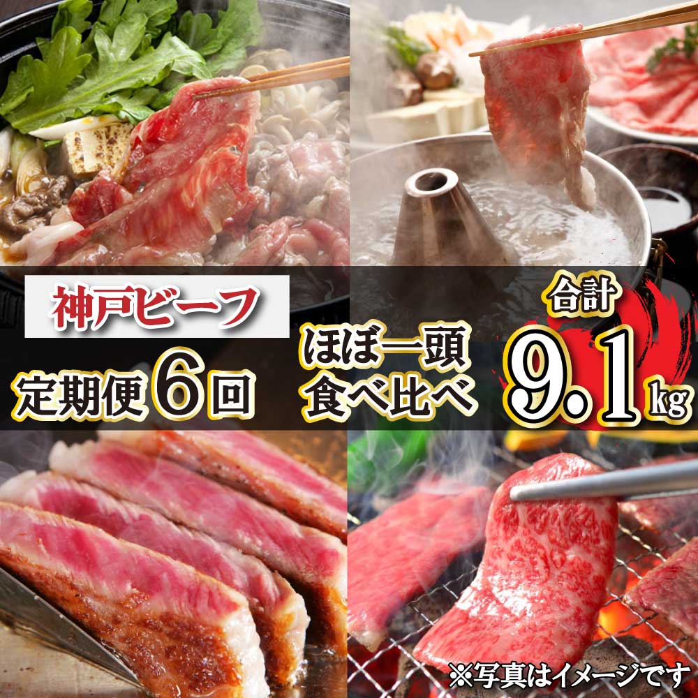 【ふるさと納税】神戸ビーフ ほぼ一頭色んな部位を食べくらべコース（定期便6回）[620] 神戸牛 太田家 太田牧場