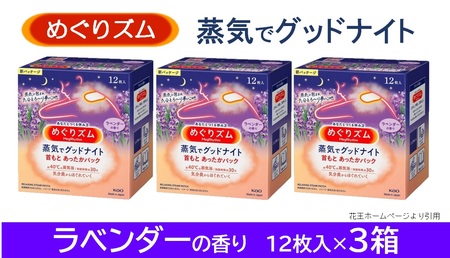 SA2205　めぐりズム 蒸気でグッドナイト【ラベンダーの香り】　36枚(12枚入×3箱)