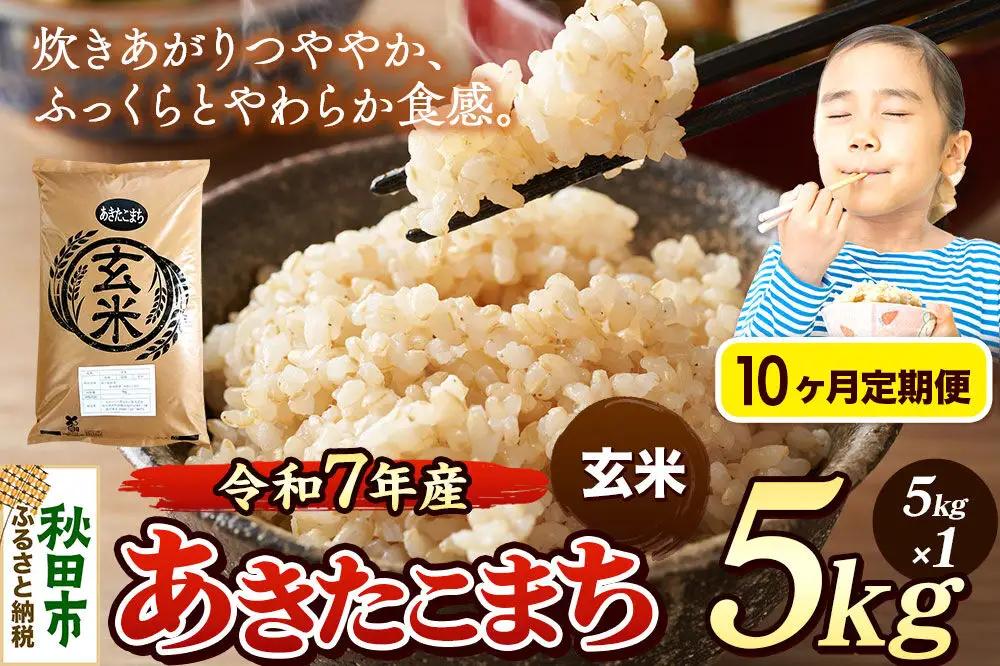 《令和7年産》《定期便10ヶ月》 米 あきたこまち 5kg 【玄米】 秋田県産