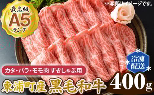 東浦町産最高級A5ランク黒毛和牛 カタ・バラ・モモ肉 すきしゃぶ用(約400g)
